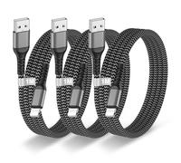 Lot De 3 Cable Chargeur Pour Apple Iphone,1M Certifié Mfi Câble Iphone Nylon Cordon Cable Pour Iphone 14/13/12/11/Pro Max/X/8/7/6/5/Se,Ipad, 2.4A Usb Fil Iphone Charge Rapide