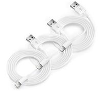 Lot de 3 câbles de charge Apple Carplay pour voiture, USB A vers Lightning, 1,0 m, compatible iPhone 14/13/12/11/Pro/Max/XR/XS/X/8/7/6S Plus/5S/SE 3ème/iPad Pro/Air/Mini