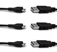Lot de 3 câbles de charge micro USB premium de 1 m Synchronisation et charge USB 2.0 haute vitesse, câble micro USB vers USB-A pour Samsung Galaxy S5, S4, S3, Note, HTC, Nokia Lumia, Sony Xperia Noir