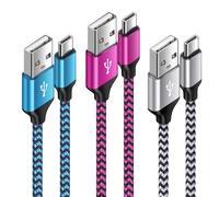 Lot De 3 Câbles De Charge Rapide Usb Type C [3 M+2 M+1 M] Câble De Charge Rapide En Nylon Pour Téléphone Portable Samsung Galaxy A14 5g/A55/A56/A17/A15/A54/A34/A35/S25/S24/S23/S22/S21/S10,Huawei P50