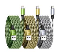 Lot de 3 câbles de charge USB A vers Lightning certifiés MFi pour iPhone 1,8 m