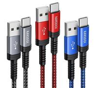 Lot de 3 câbles de charge USB C, 1 m, en nylon tressé QC 3.0, pour Samsung Galaxy S23 Ultra S22 S21 Plus S10 S9 S8 Note 20 A13 A33 A53, Z Fold Filp 4, Moto G7, HTC, Huawei, PS5