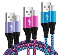 Lot de 3 câbles de charge USB C pour téléphone portable - 0,5 m + 0,9 m + 1,8 m - Câble de données type C USB C pour Samsung Galaxy A56 5g A55 A54 A53 A52 A16 A15 A14 A36 A35 A34 S25 S24 S23 S23 S23