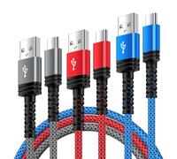 Lot de 3 câbles de charge USB vers USB C - 90 cm + 0,9 m + 1,8 m - Câble de charge rapide pour Samsung Galaxy S26 Ultra S25 S24 S23 S22 S21 A17 5G A16 A15 A14 A57