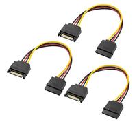 Lot de 3 câbles d'extension SATA 15 broches mâle vers femelle pour SSD, HDD, PCI-E, disque dur
