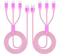 Lot de 3 câbles Lightning 3 couleurs de 1,8 m pour iPhone - Certifié Apple MFi - Pour chargeur d'iPhone, iPhone 13/12/11/SE/Xs/XS Max/XR/X/8 Plus/7/6 Plus Pro Air2