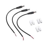 Lot de 3 câbles mâles de 5,5 x 2,5 mm avec cosses de terminaux adaptées pour bandes LED et câbles de réparation d'appareils photo