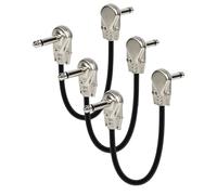 Lot de 3 câbles stéréo à angle droit pour guitare