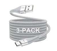 Lot de 3 câbles USB A vers USB C de 0,9 m de type C pour chargeur rapide | Câble USB vers USB C 3 A à charge rapide durable de type C pour iPhone 18/17/16/15/Pro Max, Samsung Galaxy S26, CarPlay