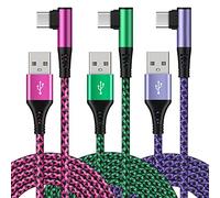 Lot de 3 câbles USB C de 1,8 m, câble de charge rapide USB C à angle droit pour Samsung Galaxy S23 A12 A21s A13 A14 A23 A53 S21 S20 S10, Note 20 10, Huawei P40 P30, Sony Xperia