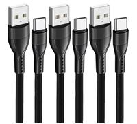 3x Câble USB-C Rapide Nylon Tressé 3A pour Samsung Xiaomi Redmi OPPO - 1M Noir - E.F.Connection