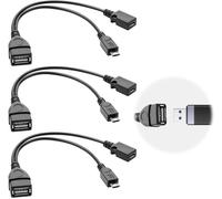Lot De 3 Câbles Usb Otg Micro 2 En 1 Pour Bâtons De Streaming, Appareils Multimédias, Claviers, Adaptateur D'Alimentation Otg Haute Vitesse Compatible Avec L'Hôte Firestick 4K/4K Max Lite Cu[Z957]