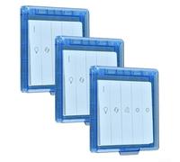 Lot de 3 cache-interrupteurs étanches pour prises murales de type 86 - Garantit des connexions électriques sûres (bleu)
