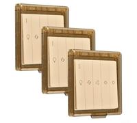 Lot de 3 cache-interrupteurs étanches pour prises murales de type 86 - Garantit des connexions électriques sûres (marron)