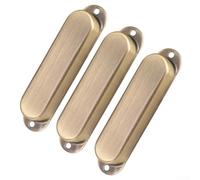 Lot de 3 cache-micros fermés en métal à bobine unique pour guitare électrique ST, boîtier de rechange en laiton en argent, noir, or, cuivre rouge et bronze (bronze)