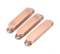 Lot de 3 cache-micros fermés en métal à bobine unique pour guitare électrique ST, boîtier de rechange en laiton en argent, noir, or, cuivre rouge et bronze (cuivre rouge)