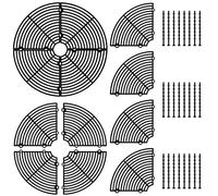 Lot de 3 Cache Pot de Fleur Chat, 30 cm Plastique Grille Découpable avec 24 Piquets, Protection pour Fleurs Cache-Pot Terre, Bouchon de Creusement de Chat (Noir)