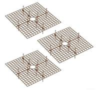 Lot de 3 cache-pots de fleurs carrés en plastique de 30 cm pour intérieur et extérieur, couleur noir ou café (couleur café)