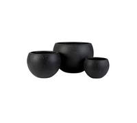 Lot de 3 Cache-Pots Design "Argile" 55cm Noir Noir G