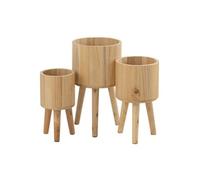 Lot de 3 Cache-Pots en Bois "Paul" 49cm Naturel