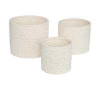 Atmosphera - Set de 3 pot de fleurs elly en grès 25x25x21,5cm