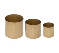 Lot de 3 Cache-Pots en métal doré D 14 D 12 et D 10 cm - Atmosphera