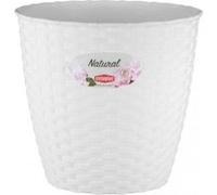 Lot de 3 cache-pots ou pots de fleurs ronds 1.1 l polypropylène tressé G