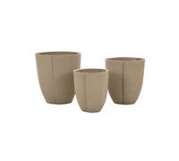 Lot de 3 Cache-Pots "Peru" 50cm Gris
