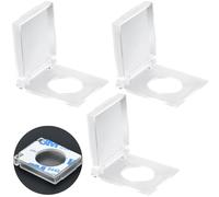 Lot de 3 caches transparents de 16 mm pour interrupteur à bouton-poussoir, protection de bouton d'alimentation, pour trou de montage de 1,6 cm, panneau lumineux de bureau, avec adhésif double face