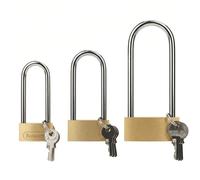 Lot de 3 cadenas longs avec clés pour extérieur, abri de jardin, garage, portail - Cadenas à anse longue - Cadenas de haute sécurité pour abri de jardin, entrepôt, garage, portail - 30 mm/40 mm/50 mm
