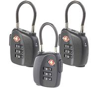 Lot de 3 cadenas TSA pour valise avec code 3 chiffres - Arceau souple [AGT]