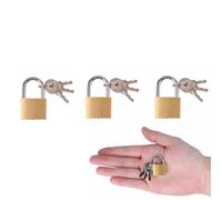 Lot de 3 cadenas verrous en laiton massif de 20 mm avec 9 clés - Petit cadenas, corps en laiton massif, mini bagages, boîte à outils, boîte à bijoux et cadenas d'armoire