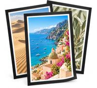 Lot de 3 Cadre A4 Noir Photo Adhésif Incassables Sans Perçage tout usage