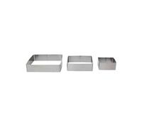 Lot de 3 Cadres à Pâtisserie Carrés 20cm Argent