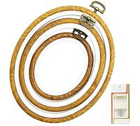 Lot de 3 cadres de broderie au point de croix - Différentes tailles - Cadre de broderie rond - En plastique - Mini anneau de broderie - Pour la production et l'affichage de point de croix - Ensemble