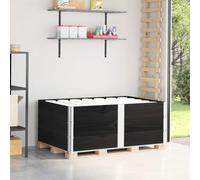 Lot de 3 cadres de palette en bois massif de pin noir 150 x 100 cm | Empilables, pliables avec charnières en zinc, pour le stockage et le transport, peuvent également être utilisées comme