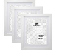 Lot de 3 Cadres Photo Blancs de 10x12''/25x30 cm avec fenêtre en Verre, Cadre Photo Oxford Garllery, 8x10''20x25cm,Élégants avec Une Texture délicate en Bois pour Montage Mural et Bureau