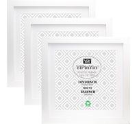 Lot de 3 cadres photo blancs de 12 x12''/30,5 x 30,5 cm avec supports doubles pour 25 x 25cm et 13 x 13 cm, cadres carrés de10 x 10''frame avec une texture