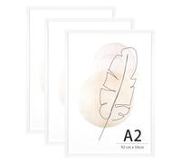 Lot de 3 cadres photo pour mur ou bureau Blanc A2