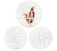 Lot de 3 cages à balles de poulet - Enclos sphériques de sécurité pour animaux de compagnie, orbe roulante en PVC, légère et durable, filet de marche sécurisé, utilisation en extérieur et à la ferme