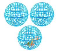 Lot de 3 cages à balles de poulet pour l'extérieur, cage à balles de poulet à portée libre, cage à billes de sécurité roulante pour petits poussins, pigeons, oiseaux, hamsters et perroquets, 28 cm.