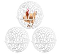 Lot de 3 cages rondes mobiles pour poules - Enclos d'extérieur pour petits animaux - Position extérieure - Pour ferme, jardin, mouvement - Liberté de pâturage