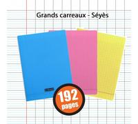 Lot De 3 Cahiers - 24x32(Cm) - Grands Carreaux - 192 Pages - Couverture En Polypro - Sans Spirale - Clairefontaine