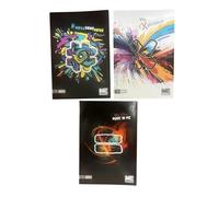 Lot de 3 cahiers A4 Me_myevolution Franco Cosimo Panini, 5 mm, design artistique, noir