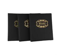 Lot de 3 cahiers d'organisation pour pièces de monnaie avec couverture en cuir PU à 3 trous conçus pour une utilisation avec rangement amovible Format compact 27 x 23 cm