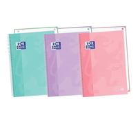 Lot De 3 Cahiers Spirale Europeanbook A4+, Micro-Perforés, Carreaux 5x5, Couverture Extra Large, Pastel