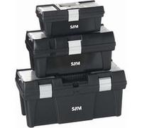 Lot de 3 caisses a outils en PVC SAM - CAOPACK Noir G