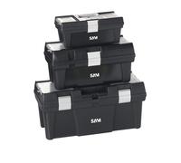 Lot de 3 caisses à outils pvc avec plateau amovible SAM OUTILLAGE