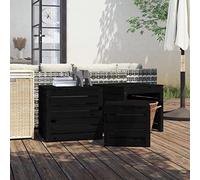 Lot de 3 caisses de jardin en pin massif, finition noire, parfait pour une utilisation en extérieur