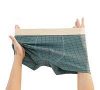 Lot de 3 caleçons boxeurs en coton pour homme, avec poche design, tissu extensible respirant, doux et confortable pour un usage quotidien (taille L, vert)
